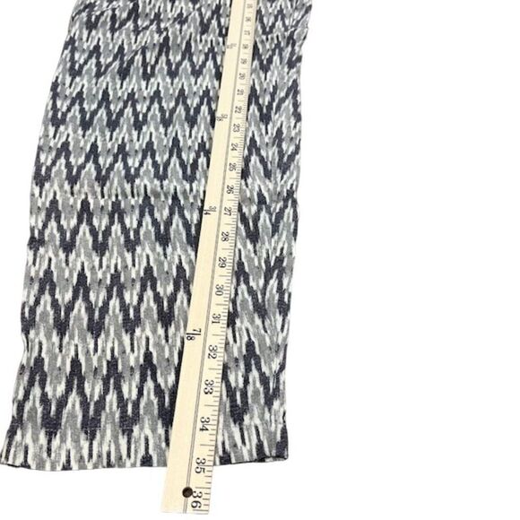 Urban Outfitters High Waisted Print Pants Cream Charcoal Gray Zig Zag size Small - Picture 5 of 9